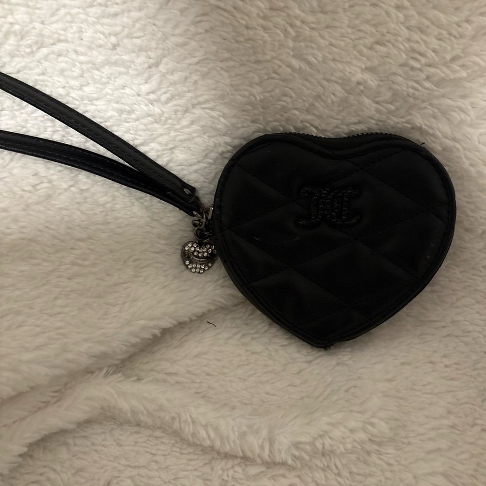 Juicy Couture Black Heart Quilted Wristlet